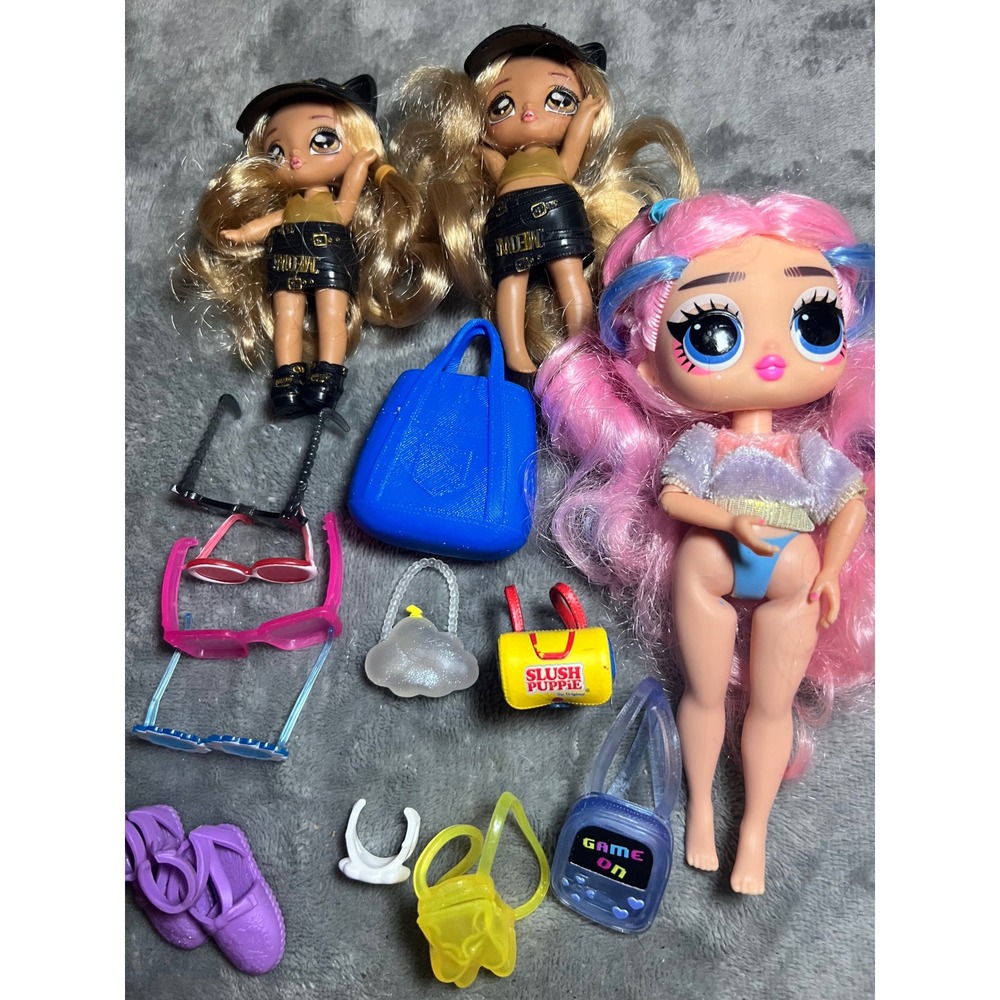 LOL OMG Doll + Na Na Na Surprise Dolls Lot Accessories Bags Shoes Bundle Set